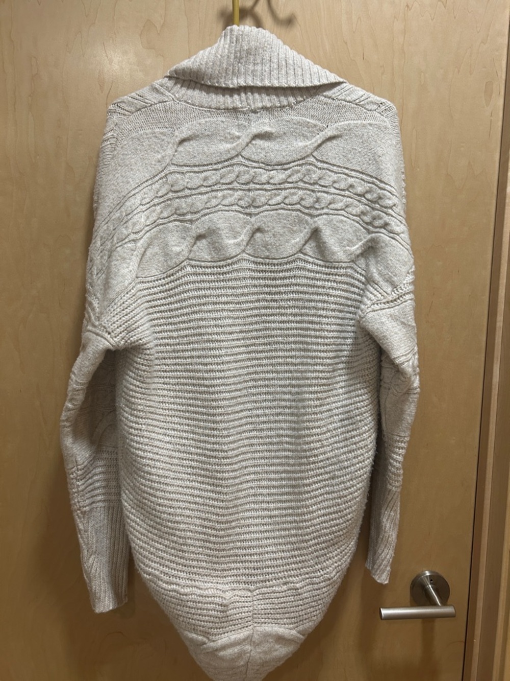 Pink Rose Cream Cable Knit Shawl Collar Cardigan - Picture 3 of 5